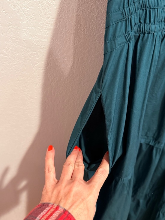 Quince Dark Teal Tiered Maxi Dress - Picture 3 of 5